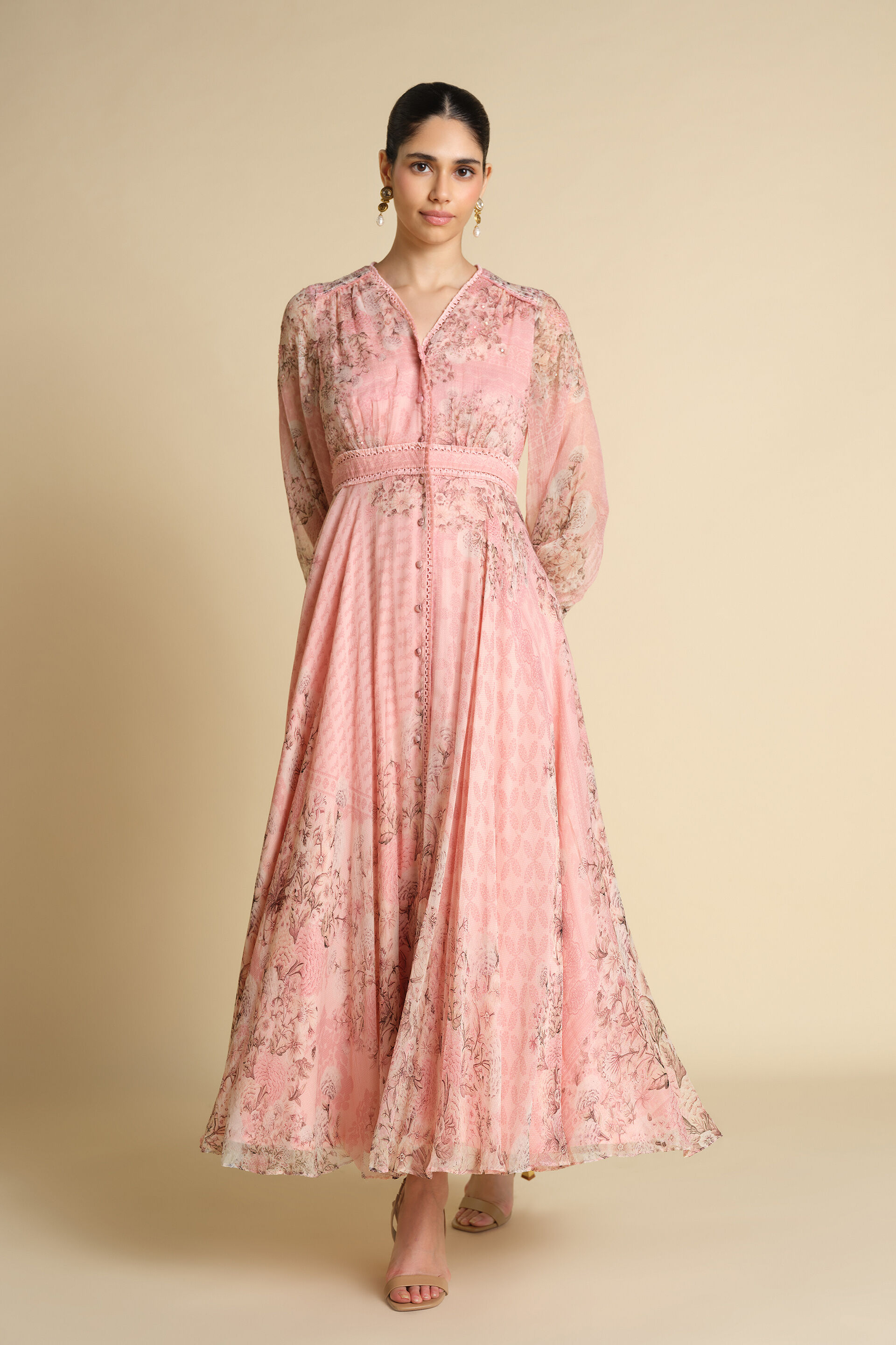 Juri Printed Kaftan - Blush, Blush, image 1